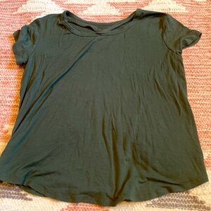 Girls hunter green cross neck top